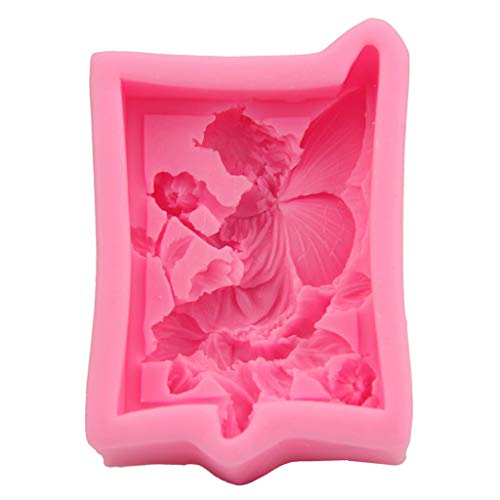 haiaxx 3D Engel Blume Fee Silikonform DIY Seifenkerze Kuchen Fondant Backform Seifenform Rosa von haiaxx