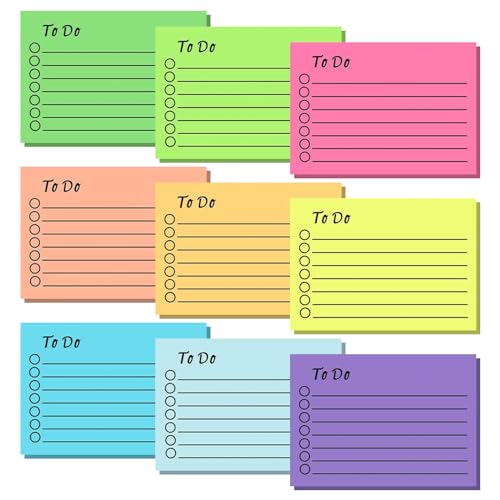 Sticky Notes，9 Farben Haftnotizen Set,Haftnotizen Selbstklebende Convenience Sticker 9 Packung, 450 Memo Sticker Klebezettel von haierdidi