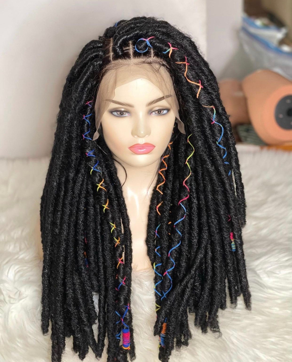 Schmetterling Locs Chaotisch Eisern Locs Textur Perücken Für Schwarze Frauen Natürliche Dread Liebe Perücke, Not-Locs Faux Locs, Göttin Boho von hairfficient