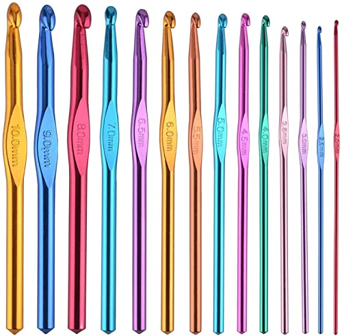 Griff Häkelnadeln 14 Pcs Aluminum Crochet Multicolor Aluminum 2 – 10 mm for Knitting Crafts DIY Craft Supplies Griff Häkelnadeln 14 Pcs Aluminum Crochet Multicolor Aluminum 2 – 10 mm for Knitting Crafts DIY Craft Supplies von hanaiette