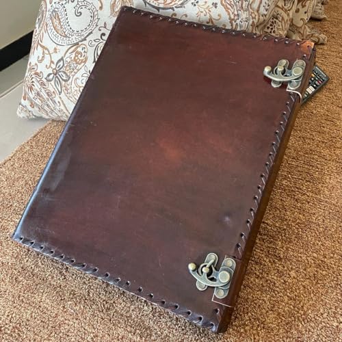 Personalisiertes Leder-Ringbuch, Leder-Portfolio für Herren, 3-Ringbuch mit 2,5 cm Ring-Ring-Lederordner, individueller einfarbiger Lederordner, Lederordner von handborncraft
