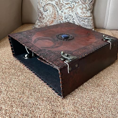 Handborncraft Personalisiertes Leder-Ringbuch, Braun oder Schwarz, 7,6 cm, für 600 Seiten, A4-Größe, 3-Loch-Bindung, anpassbar mit Initialen Handborncraft Personalisiertes Leder-Ringbuch, Braun oder Schwarz, 7,6 cm, für 600 Seiten, A4-Größe, 3-Loch-Bindung, anpassbar mit Initialen von handborncraft