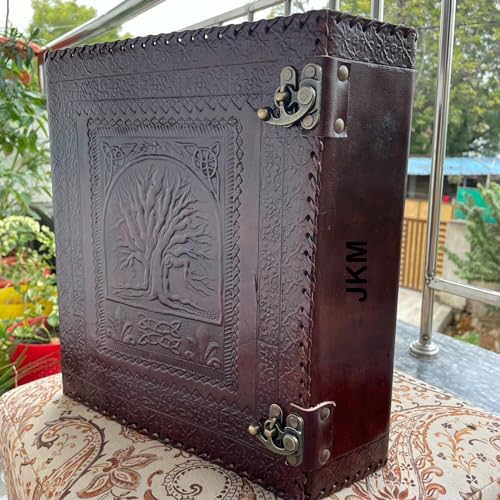 Personalisiertes Leder-Ringbuch, Leder-Portfolio für Herren, 7,6 cm großer 3-Ring-Lederordner, individueller Lebensbaum-Lederordner, Lederordner Personalisiertes Leder-Ringbuch, Leder-Portfolio für Herren, 7,6 cm großer 3-Ring-Lederordner, individueller Lebensbaum-Lederordner, Lederordner von handborncraft