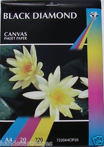 20 Blatt, A4, 220 G/M2, Black Diamond Canvas Inkjet Papier von handscartridges