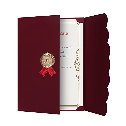 Zertifikat Mappe A4 Urkundenmappe mit 5er Hülle Urkunden Halter Schutzhülle Pappe Urkundenpapier Ordner Diplom Dokument Zeugniss Urkundenhülle Papier Zeugnissemappe für Certificate von haozaikeji