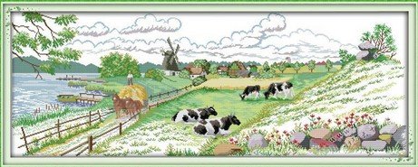 Happy Forever Cross Stitch, Scenery, farm landscape by happy forever Happy Forever Cross Stitch, Scenery, farm landscape by happy forever von happy forever