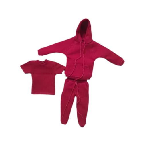 harayaa 1/12 Maßstab Figur Kleidung Puppe Hoodie und Hose Action Figur Bekleidung Puppe Kleidung Set, Rot harayaa 1/12 Maßstab Figur Kleidung Puppe Hoodie und Hose Action Figur Bekleidung Puppe Kleidung Set, Rot von harayaa