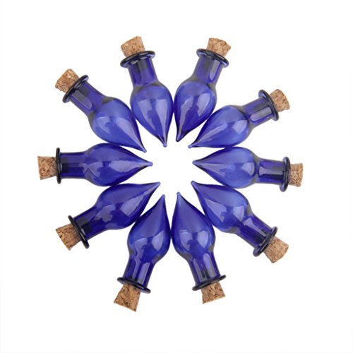 harayaa 10 Kleine Fläschchen Aus Kork Zum Aufhängen von Flaschen Zum Selbermachen – / Formen, Blaue Träne von harayaa