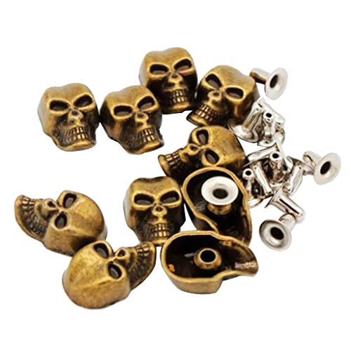 harayaa 10 Sätze Schädel Nieten Nieten Rock DIY Spikes Schuhe Taschen Dekor, Bronze, wie beschrieben von harayaa