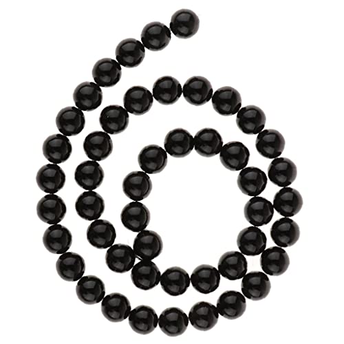 harayaa 6 12mm Schwarzer Achat glänzend Perlen für Schmuckherstellung Zubehör, Schwarz 8mm von harayaa