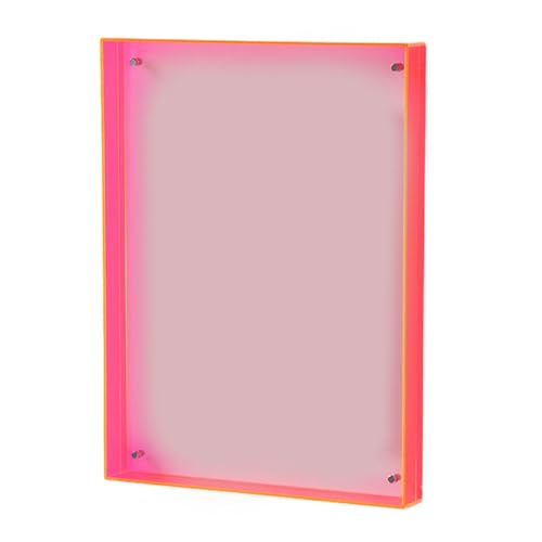 harayaa 6 cm x 9 cm schwebender Bilderrahmen, Fotorahmen, Tischplatte, vertikal, freistehend, Foto-Schreibtisch-Dekoration für den Innenbereich, Fluoreszierendes Rot von harayaa