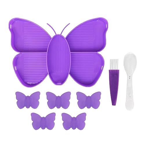 harayaa Diamant Malerei Tablettteiler, DIY 5D Sortierwerkzeug, Schmetterlingsform, 1 Set Praktisch, violett von harayaa