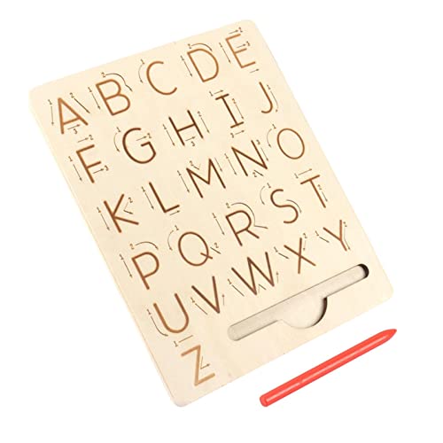 harayaa Doppelseitiges Übungsbrett Zum Vorschul Lernen von Handschriftübungen mit Bleistift Alphabet Zeichenbrett Aus Holz für 3 Jährige Kleinkinder von harayaa