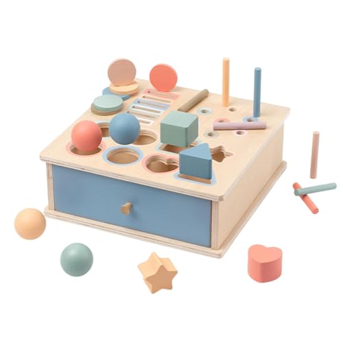 harayaa Farbform Sortierbox aus Holz, Spielzeug zur Unterstützung der Feinmotorik für Jungen und Mädchen, 4 in 1 harayaa Farbform Sortierbox aus Holz, Spielzeug zur Unterstützung der Feinmotorik für Jungen und Mädchen, 4 in 1 von harayaa