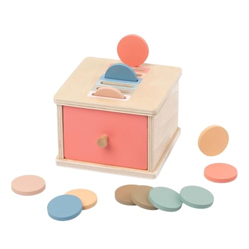 harayaa Farbform Sortierbox aus Holz, Spielzeug zur Unterstützung der Feinmotorik für Jungen und Mädchen, Münzbox von harayaa