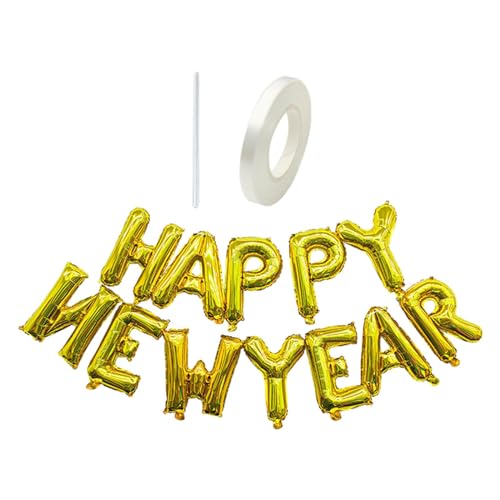 harayaa Frohes Neues Jahr Ballon, Hängender Ballon, Hintergrund, Aluminiumfolienballon, Ballonbanner für Neujahr, auf Dem, Gold von harayaa