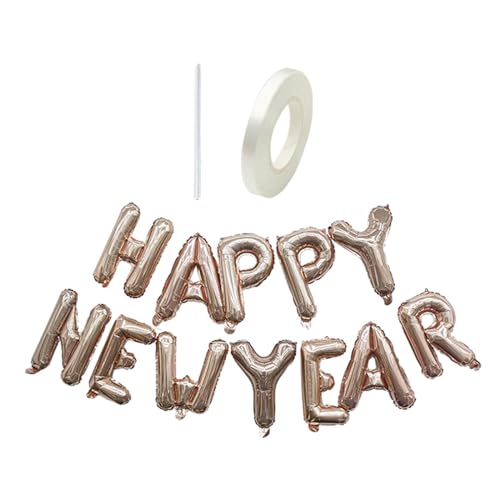 harayaa Frohes Neues Jahr Ballon, Hängender Ballon, Hintergrund, Aluminiumfolienballon, Ballonbanner für Neujahr, auf Dem, Roségold von harayaa