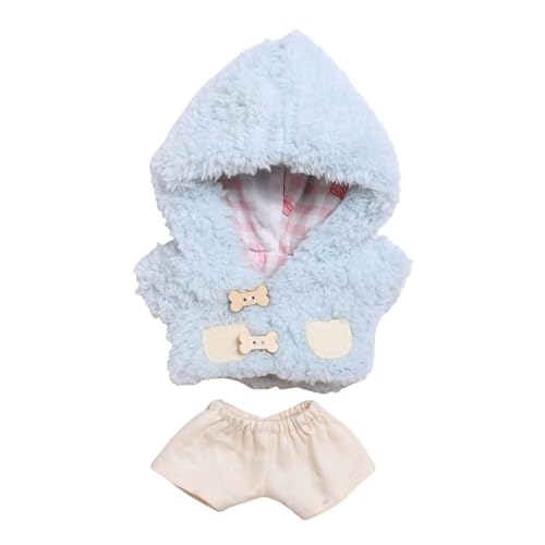 harayaa Plüsch-Puppen-Kleidung, Anhänger, Puppen-Outfits, bequemes DIY-Puppenspielzeug, Plüsch-Puppenzubehör, Puppen-Hoodie-Kostüme für 17 cm große Puppen, Blau harayaa Plüsch-Puppen-Kleidung, Anhänger, Puppen-Outfits, bequemes DIY-Puppenspielzeug, Plüsch-Puppenzubehör, Puppen-Hoodie-Kostüme für 17 cm große Puppen, Blau von harayaa
