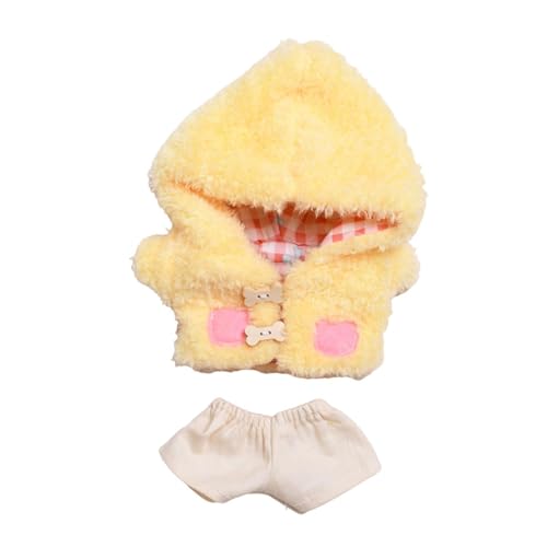 harayaa Plüsch-Puppen-Kleidung, Anhänger, Puppen-Outfits, bequemes DIY-Puppenspielzeug, Plüsch-Puppenzubehör, Puppen-Hoodie-Kostüme für 17 cm große Puppen, Gelb harayaa Plüsch-Puppen-Kleidung, Anhänger, Puppen-Outfits, bequemes DIY-Puppenspielzeug, Plüsch-Puppenzubehör, Puppen-Hoodie-Kostüme für 17 cm große Puppen, Gelb von harayaa