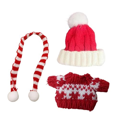 harayaa Puppe Pullover Kleidung Set Puppe Outfits Schal Hut Dress Up Winter Puppe Kleidung Zubehör Mädchen Puppe Kleidung Puppen Mädchen Puppe, Rote Schneeflocke harayaa Puppe Pullover Kleidung Set Puppe Outfits Schal Hut Dress Up Winter Puppe Kleidung Zubehör Mädchen Puppe Kleidung Puppen Mädchen Puppe, Rote Schneeflocke von harayaa
