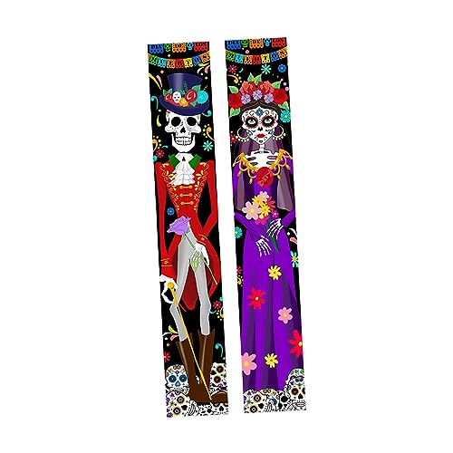 harayaa Skelett-Paar-Paare, Halloween-Banner zum Aufhängen, Polyester-Stoff, Tür, kreative Veranda, Outdoor-Flagge, Schild für Dekoration, Hof, Clubs, Rot lila harayaa Skelett-Paar-Paare, Halloween-Banner zum Aufhängen, Polyester-Stoff, Tür, kreative Veranda, Outdoor-Flagge, Schild für Dekoration, Hof, Clubs, Rot lila von harayaa