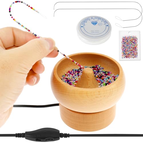 Elektrischer Perlen spinner,Perlennadeln perlen spinner set,Electric Bead Spinner for Jewelry Making,Schnellperle,für DIY Armbänder Halskette Schmuckherstellung von harupink