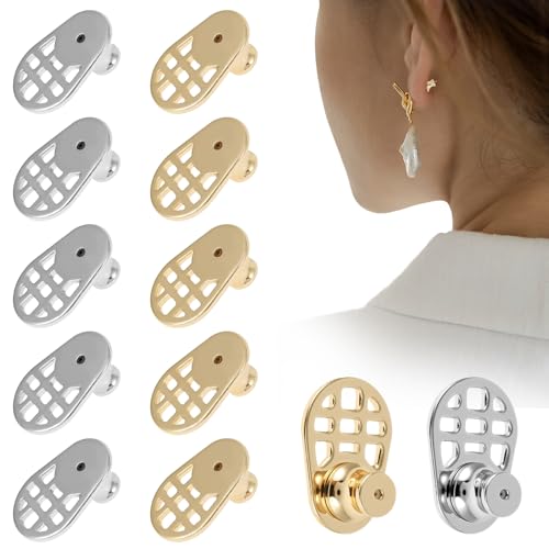 Harupink 12 Stück Ohrstecker Verschluss, Ohrring Verschluss, solide Verarbeitung, Verschlüsse für Ohrstecker aus Messing, Hypoallergen, Ohrringverschlüsse für schwere Ohrringe & gedehnte Ohrlöcher Harupink 12 Stück Ohrstecker Verschluss, Ohrring Verschluss, solide Verarbeitung, Verschlüsse für Ohrstecker aus Messing, Hypoallergen, Ohrringverschlüsse für schwere Ohrringe & gedehnte Ohrlöcher von harupink