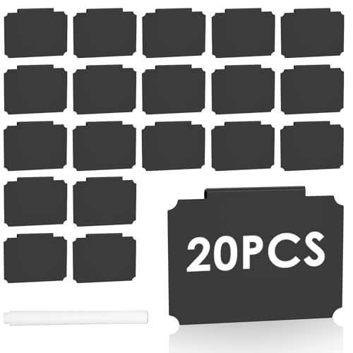 Harupink 20 Stück Etikettenhalter Clip, PVC Korb Etiketten,Preisschilder Abnehmbare mit Weiß Stift,Wasserbeständigkeit Clips Etiketten für büro Ladengeschäft und Supermarkt (Stil 1) von harupink