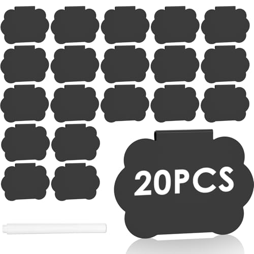 Harupink 20 Stück Etikettenhalter Clip, PVC Korb Etiketten,Preisschilder Abnehmbare mit Weiß Stift,Wasserbeständigkeit Clips Etiketten für büro Ladengeschäft und Supermarkt (Stil 3) von harupink