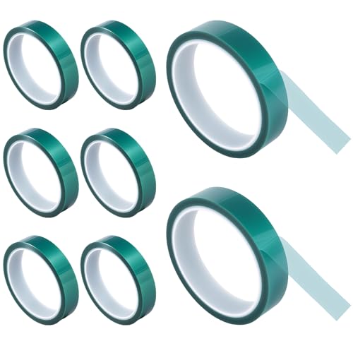 harupink 8 Rollen Hitzebeständiges Klebeband,20mm x 33m Klebeband Hitzebeständig Keine Rückstände Sublimationsklebeband für Pulverbeschichtung Sublimation isolierenden Leiterplattena(Grün) von harupink