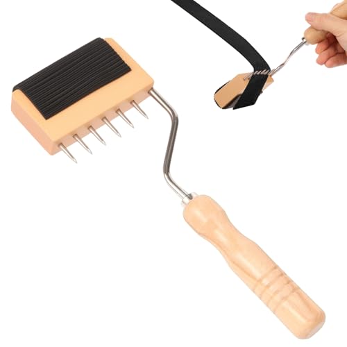 harupink Professionelles Holzgriff Gurting -Puller -Börse mit sechs Pin Non Slip Grip Polster Reparaturwerkzeug mit viel Hebel für Gürtelleder -Leinwand von harupink