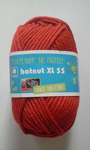 Original hatnut Mützenwolle XL 55 Fb. 30 rot von hatnut