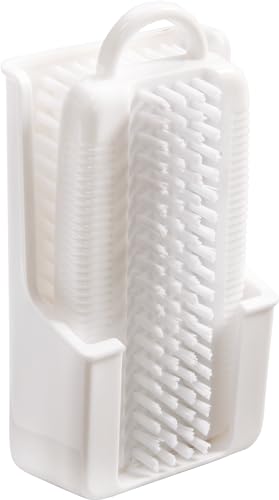 haug bürsten - Nagelbürste doppelseitig mit Köcher - Farbe: Weiß - Maße: 11,5 x 5,8 x 3,5 cm - Made in Germany von haug bürsten