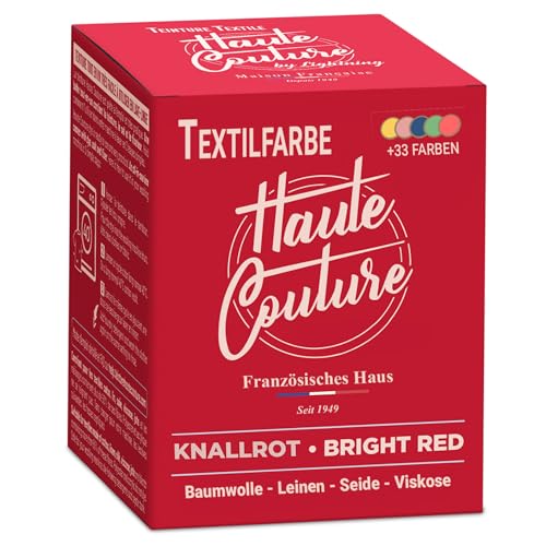 Haute Couture Rot Textilfarbe – 350g – Knallrot - Alles-in-Einem – Fertig zur Anwendung für Kleidung und Stoffe von haute couture