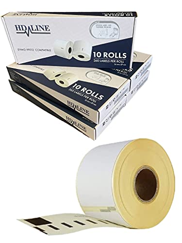 hd-line Etiketten für Labelwriter 99012-50 Rolle Pack Etiketten x 260 St. Je Rolle = 13000 Etikette, Selbstklebend, Kompatibel für hd-line Labelwriter & Seiko Etikettendrucker, 89 X 36 mm von hd-line