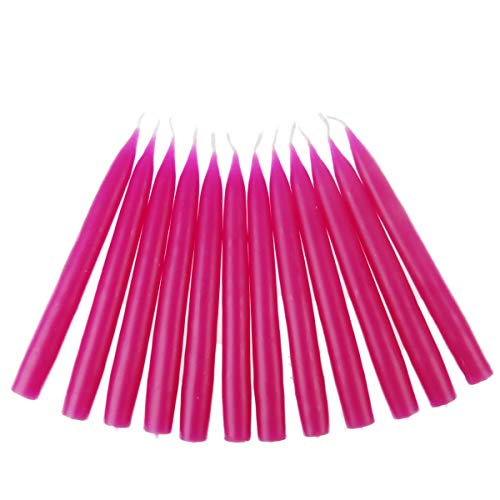 hdg Baumkerzen 12er Pack handgefertigte Kerzen aus Dänemark Ø 1,3 cm / 12 cm, Farbe:Cerise von hdg