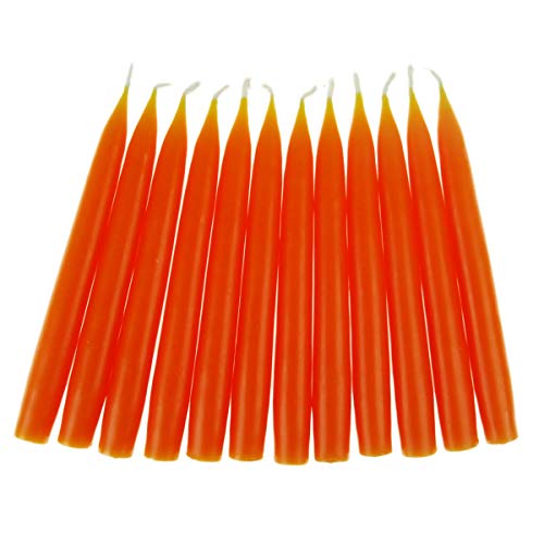 hdg Baumkerzen 12er Pack handgefertigte Kerzen aus Dänemark Ø 1,3 cm / 12 cm, Farbe:orange von hdg