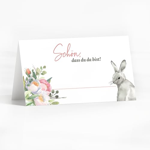 25 Tischkarten Ostern mit Osterhase mit Osterkorb Platzkarten zum Selbst beschriften mit "Schön dass du da bist" Aquarell Sitzkarten Osterbrunch Tischdeko 25 Tischkarten Ostern mit Osterhase mit Osterkorb Platzkarten zum Selbst beschriften mit "Schön dass du da bist" Aquarell Sitzkarten Osterbrunch Tischdeko von heaven+paper
