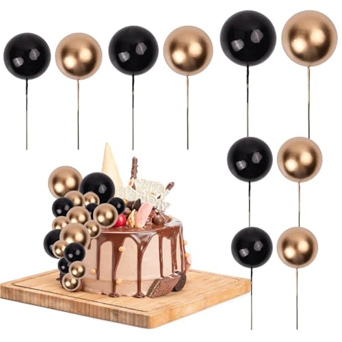 120PCS Runde Kugel Kuchendekorationen, Cake Topper Kugeln, Round Ball Cake Toppers, Kuchenstocher Schaumstoffkugeln, Tortendeko Kugeln für Geburtstag Hochzeit Jubiläum Babydusche Party(A) von heavenlife