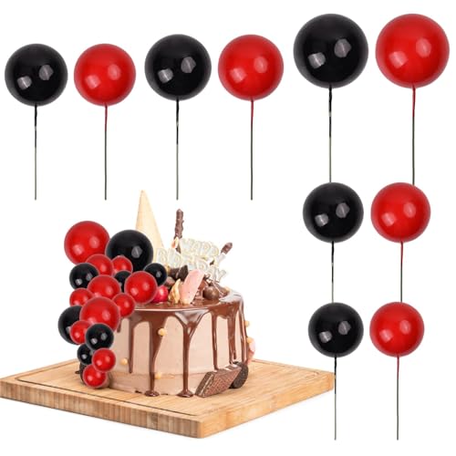 120PCS Runde Kugel Kuchendekorationen, Cake Topper Kugeln, Round Ball Cake Toppers, Kuchenstocher Schaumstoffkugeln, Tortendeko Kugeln für Geburtstag Hochzeit Jubiläum Babydusche Party(B) von heavenlife