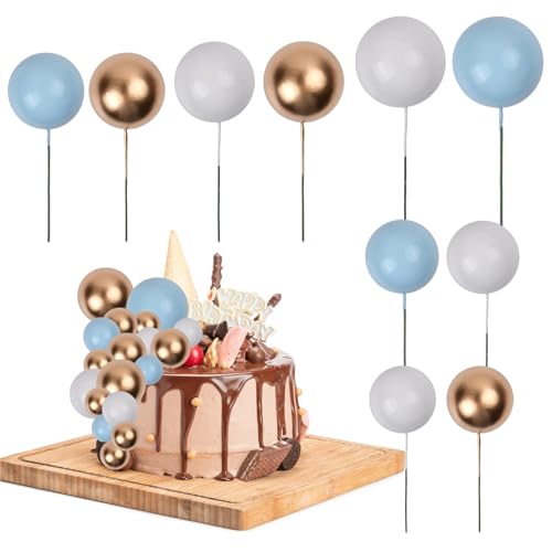 120PCS Runde Kugel Kuchendekorationen, Cake Topper Kugeln, Round Ball Cake Toppers, Kuchenstocher Schaumstoffkugeln, Tortendeko Kugeln für Geburtstag Hochzeit Jubiläum Babydusche Party(G) von heavenlife