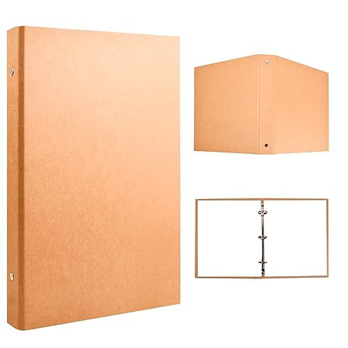 2 Stücke A5 Ringbuchordner, Kraftpapier-Einband, Ringordner A5 Nachfüllbar 3 Ringe, Lose BläTter Notizbuch Abdeckung, Metall-Drei-Loch-Binder für Tagebuch Scrapbook Schule Büro Reise (B) von heavenlife