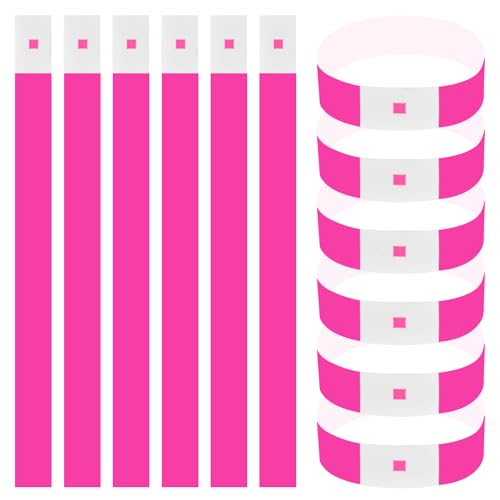 600 Stück Eintrittsbänder Einlassbänder Bedruckbar, Partybänder, Wasserdichte Festival Handgelenkband, Plastik Armbänder Event, Securebänder, Kontrollbänder Eventbänder Papier, 25×2cm (Rosa) von heavenlife