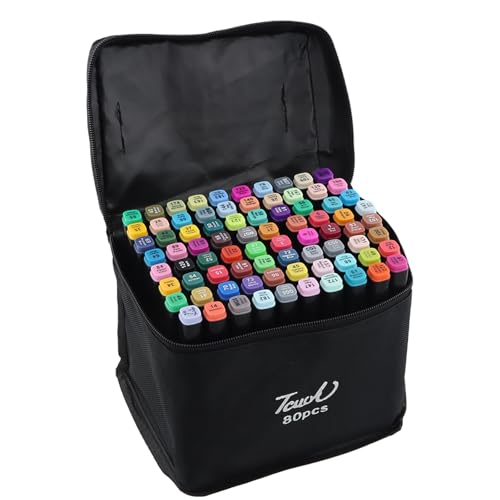 Marker Stifte Set 80 Farben, Schnell Alkohol Marker Set, Filzstifte Permanenter Marker, Doppelspitze Markerstifte Set, Meißel & Feine mit Lagerbasis für Manga, Design, Malerei, Zeichnung (80 Farben) Marker Stifte Set 80 Farben, Schnell Alkohol Marker Set, Filzstifte Permanenter Marker, Doppelspitze Markerstifte Set, Meißel & Feine mit Lagerbasis für Manga, Design, Malerei, Zeichnung (80 Farben) von heavenlife