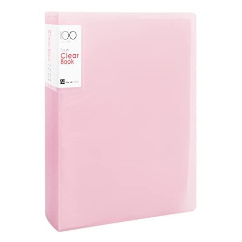 Sichtbuch A4 mit Klarsichthüllen 100 Taschen, a4 Präsentationsmappe, Sichtmappe Präsentationsordner mit Transparenten Hüllen, A4-Präsentationsbuch für Berichte Notenblätter Broschüren (Rosa) von heavenlife