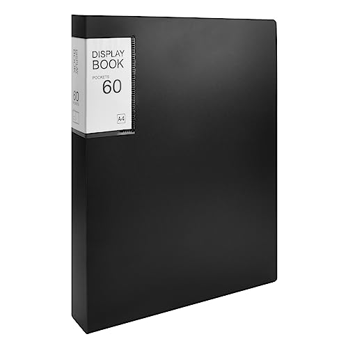 Sichtbuch PP A4 mit Klarsichthüllen 60 Taschen, A4 Präsentationsmappe, A4-Präsentationsbuch mit Transparenten Hüllen, Sichtmappe Präsentationsordner für Notenblätter Berichte Broschüren (Schwarz) Sichtbuch PP A4 mit Klarsichthüllen 60 Taschen, A4 Präsentationsmappe, A4-Präsentationsbuch mit Transparenten Hüllen, Sichtmappe Präsentationsordner für Notenblätter Berichte Broschüren (Schwarz) von heavenlife