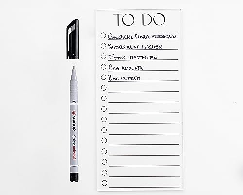 To-Do-Liste Acryl abwischbar + Folienstift | Notizblock DIN lang | Aufgabenplaner wiederverwendbar | Home Office Planer (DIN lang mit Stift) von heeaven