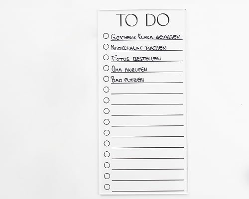 To-Do-Liste Acryl abwischbar ohne Stift | Notizblock DIN lang | Aufgabenplaner wiederverwendbar | Home Office Planer (DIN lang) von heeaven