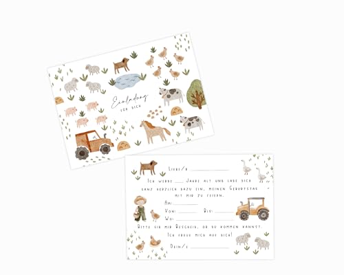 heeaven 10x Bauernhof Einladungskarten für Kindergeburtstag, DIN A6 148x105mm, 400g Offsetpapier, Selbst Ausfüllbar heeaven 10x Bauernhof Einladungskarten für Kindergeburtstag, DIN A6 148x105mm, 400g Offsetpapier, Selbst Ausfüllbar von heeaven
