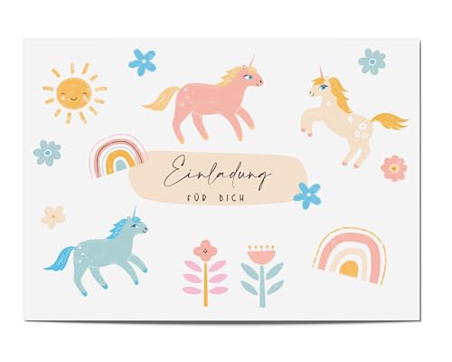 heeaven 10x Einladungskarten Einhorn Kindergeburtstag, DIN A6, 400g Offsetpapier, Bunt heeaven 10x Einladungskarten Einhorn Kindergeburtstag, DIN A6, 400g Offsetpapier, Bunt von heeaven